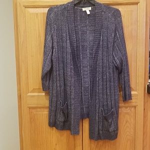 Dressbarn, 3/4 sleeve, open front, Blue